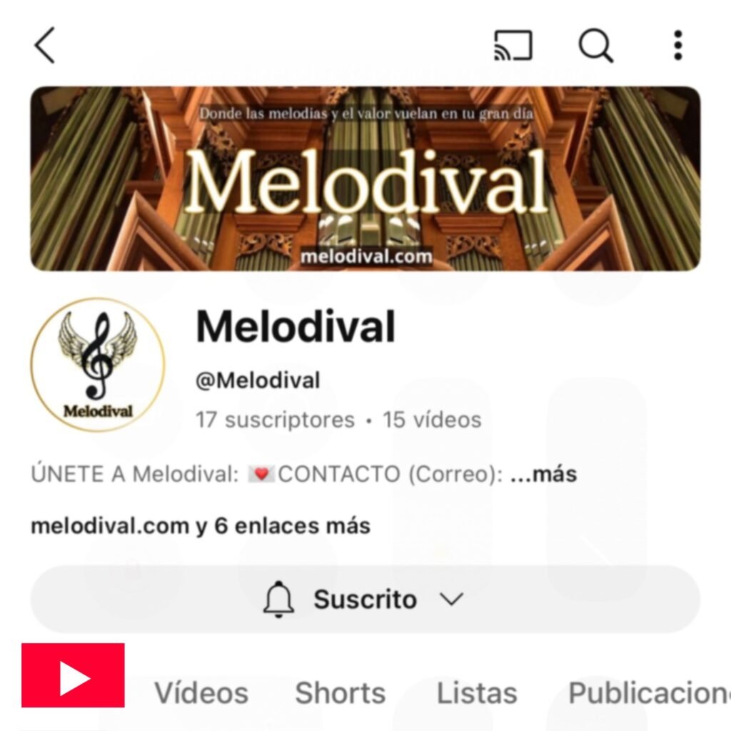 Ícono de YouTube de Melodival, donde compartimos videos musicales en vivo para bodas y eventos exclusivos